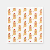 Weihnachtskatze Weihnachtsmalerei Serviette (Vorderseite)