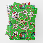 Weihnachtskatze - Weihnachtsmannmütze Katze Geschenkpapier Set (Beispiel)