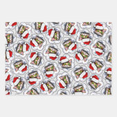 Weihnachtskatze - Weihnachtsmannmütze Katze Geschenkpapier Set (Vorderseite 3)