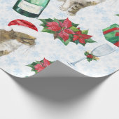 Weihnachtskatze Winterfest Geschenkpapier (Ecke)