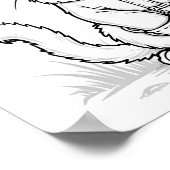 Weihnachtskatze zum Färben Poster (Ecke)