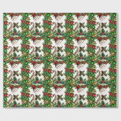 Weihnachtskatze zum Feiern Geschenkpapier (Flach)