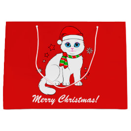 Weihnachtskatze zur Weihnachtszeit Große Geschenktüte