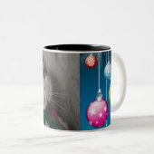 Weihnachtskatze Zweifarbige Tasse (VorderseiteRechts)