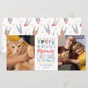 Weihnachtskatzen + Antlers Holiday Foto Card