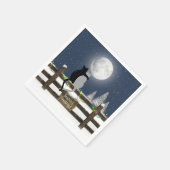 Weihnachtskatzen auf dem Zaun mit dem Mond Serviette (Ecke)