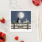 Weihnachtskatzen auf dem Zaun mit dem Mond Serviette (Beispiel)