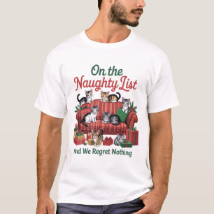 Weihnachtskatzen auf der unartigen Liste 90er Retr T-Shirt