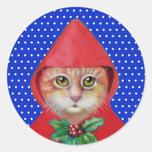 Weihnachtskatzen-Aufkleber Runder Aufkleber