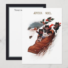 Weihnachtskatzen aus festlichem Jahrgang geben Sti Mitteilungskarte