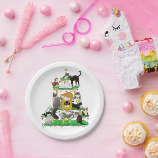 Weihnachtskatzen-Baum-Papier-Teller Pappteller (Party)