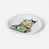 Weihnachtskatzen-Baum-Papier-Teller Pappteller (Schrägansicht)