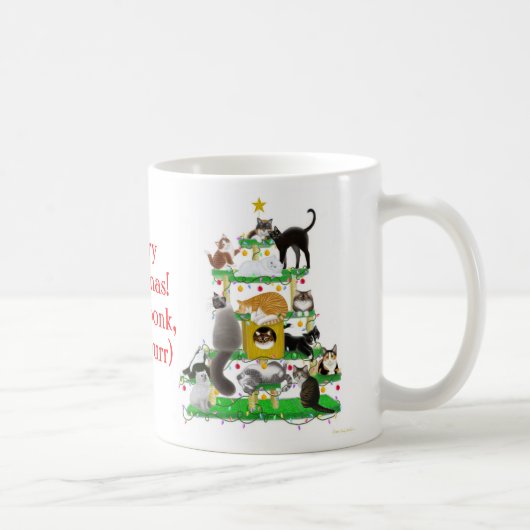 Weihnachtskatzen-Baum-Tasse Kaffeetasse (Rechts)
