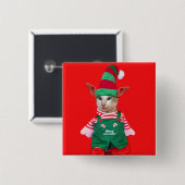 Weihnachtskatzen-Elf-Knopf Button (Vorne & Hinten)