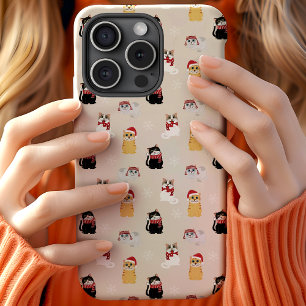 Weihnachtskatzen Feiertagsmuster Case-Mate iPhone Hülle