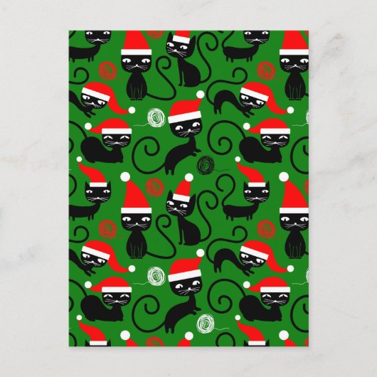 Weihnachtskatzen Feiertagspostkarte (Vorderseite)
