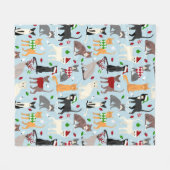 Weihnachtskatzen Fleece Blanket (Vorderseite (Horizontal))