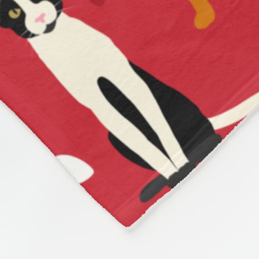 Weihnachtskatzen Fleecedecke (Ecke)