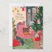 Weihnachtskatzen Frohe Katzen-Schlamassel Feiertagskarte (Vorderseite)