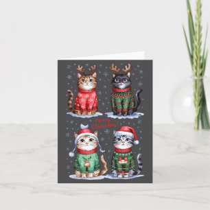 Weihnachtskatzen _ Frohe Weihnachtskatzen Grafik Karte