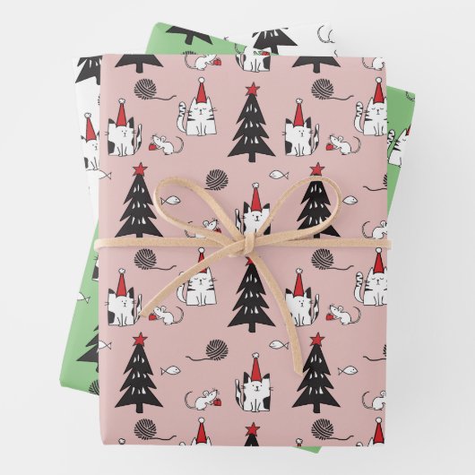 Weihnachtskatzen Funny Pattern Geschenkpapier Set (Beispiel)