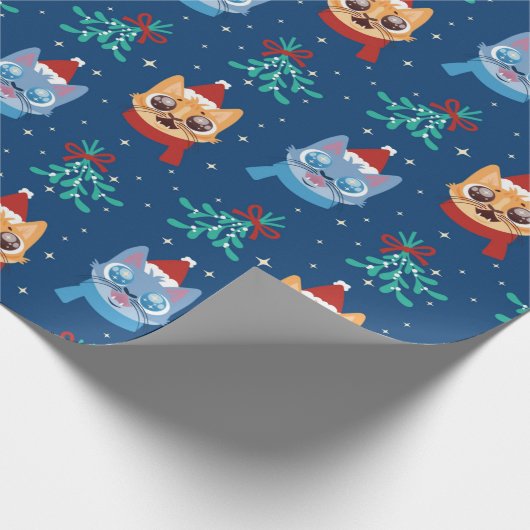 Weihnachtskatzen Geschenkpapier (Ecke)