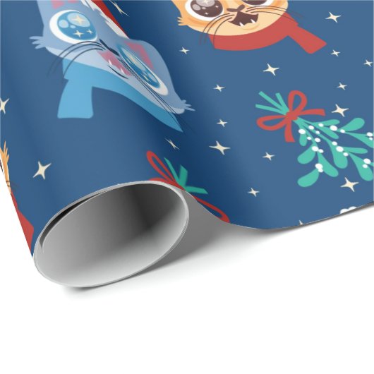 Weihnachtskatzen Geschenkpapier (Rolleneckpunkt)
