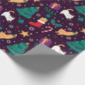 Weihnachtskatzen Geschenkpapier (Ecke)
