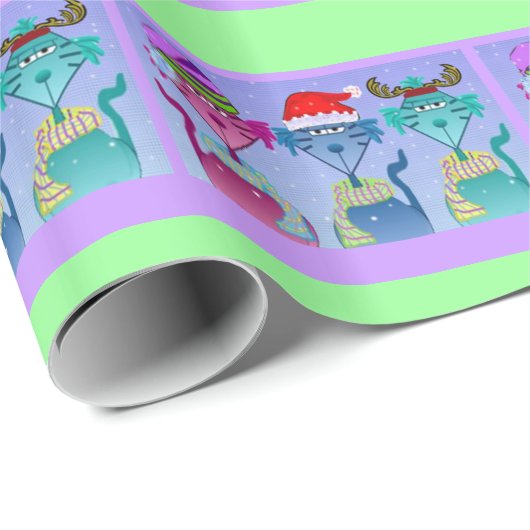 Weihnachtskatzen Geschenkpapier (Rolleneckpunkt)
