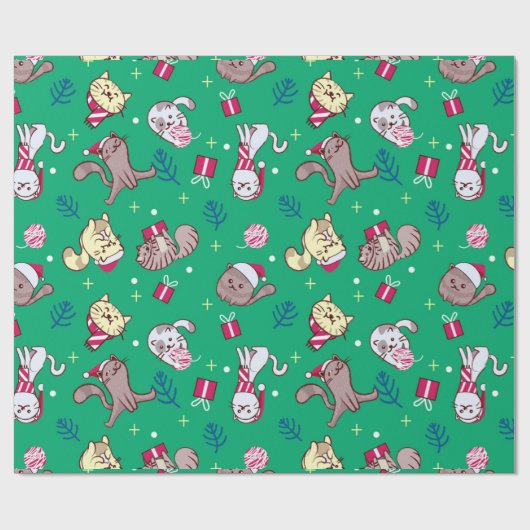 Weihnachtskatzen Geschenkpapier (Flach)