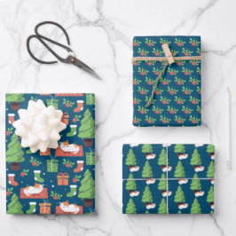 Weihnachtskatzen Geschenkpapier Set