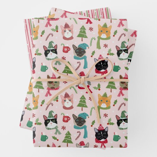 Weihnachtskatzen Geschenkwrap Geschenkpapier Set (Beispiel)