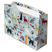 Weihnachtskatzen Große Geschenktasche Große Geschenktüte (Rückseite Schrägansicht)