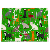 Weihnachtskatzen Große Geschenktasche Große Geschenktüte (Vorderseite)