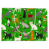 Weihnachtskatzen Große Geschenktasche Große Geschenktüte (Rückseite)