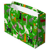 Weihnachtskatzen Große Geschenktasche Große Geschenktüte (Rückseite Schrägansicht)