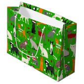 Weihnachtskatzen Große Geschenktasche Große Geschenktüte (Vorderseite Schrägansicht)