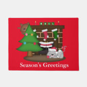 Weihnachtskatzen Holiday Spaß Türmatte (Vorderseite)