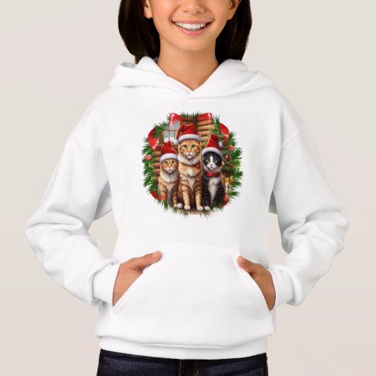 Weihnachtskatzen Hoodie (Vorderseite)