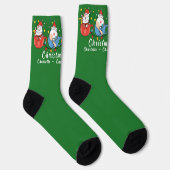 Weihnachtskatzen I Monogram Weihnachts-Party Socken (Rechts)