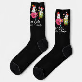 Weihnachtskatzen I Monogram Weihnachts-Party Socken (Linkes Detail)