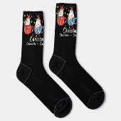 Weihnachtskatzen I Monogram Weihnachts-Party Socken (Rechts)