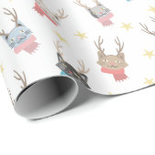 Weihnachtskatzen im Antlermuster Geschenkpapier (Rolleneckpunkt)