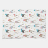 Weihnachtskatzen im Antlermuster Geschirrtuch (Horizontal)