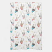 Weihnachtskatzen im Antlermuster Geschirrtuch (Vertikal)