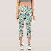 Weihnachtskatzen im Weihnachtssüßmuster Capri Leggings (Vorderseite)