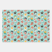 Weihnachtskatzen im Weihnachtssüßmuster Geschenkpapier Set (Vorderseite 3)