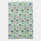 Weihnachtskatzen im Weihnachtssüßmuster Geschirrtuch (Vertikal)