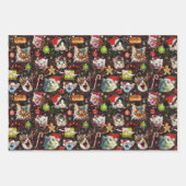 Weihnachtskatzen im Weltraum| mit benutzerdefinier Geschenkpapier Set (Vorderseite)