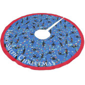 Weihnachtskatzen in den Lichtern Gewohnt gezinkt Polyester Weihnachtsbaumdecke (Schrägansicht)